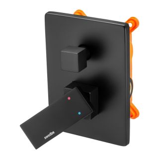 Встраиваемый смеситель Swedbe Platta 5519B подключение на два выхода чёрный